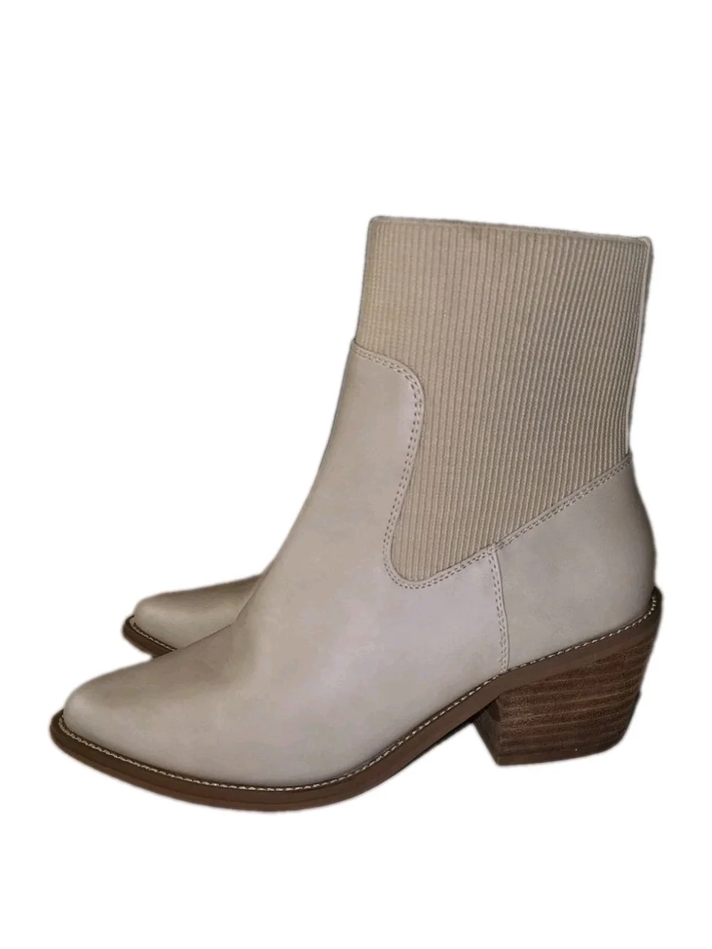 Dolce Vita Taupe Ribbed Sock Ankle Boots Size 7